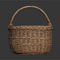 Sweet Little Kitten Resting Inside Brown Woven Basket On Black Background