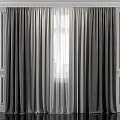 Gray Heavy Curtains With Sheer White Layers For Elegant Home Window Treatment