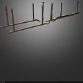 Modern Curved Linear Chandelier With LED Strip And Metal Brackets Interior Design