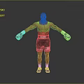 Shirtless Male Boxer Standing With Black Shorts American Flag Belt And Boxing Gloves