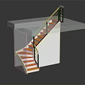 Architectural Spiral Staircase With Wooden Steps Metal Railings And Transparent Structure