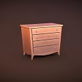 Classic Wooden Cabinet With Four Drawers And Metal Handles In Brown Finish