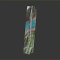 Artistic Arch Bridge Landscape Model With Turquoise Water Green Vegetation And Red Mountains