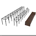 Black Metal Frame Structures With Brown Rectangular Industrial Equipment Components