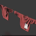 Two Red Sweaters Hanging On A Clothesline With A Visible Tag 3d model