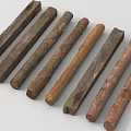 Natural Stone and Wood Craft Sticks with Various Shapes and Textures