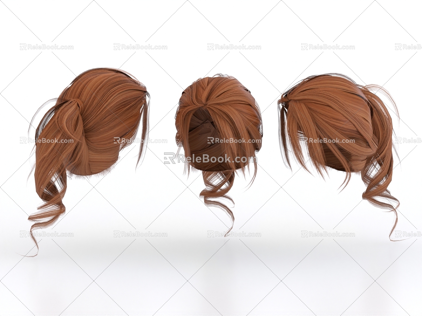 Hair Hairstyle Wig Curly Hair Long Hair 3d model