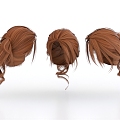 Hair Hairstyle Wig Curly Hair Long Hair 3d model