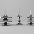 Three Modern Metal Candle Lamps With Layered Structure Design 3d model