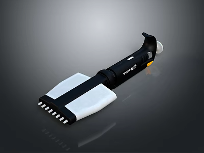 Handheld Black And White Tool With Multiple Metal Prongs And Ergonomic Handle Design 3d model