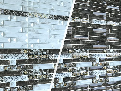 Light And Dark Tone Wall Tile Designs 3d model