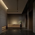Elegant Modern Hotel Public Lounge Area With Wooden Panel Walls Green Plants And Comfortable Sofa Seating