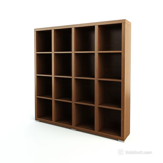 Wooden Storage Shelving Unit with Multiple Open Compartments Modern Design for Home Organization 3d model 