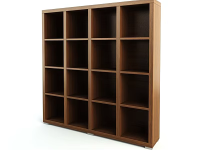 Wooden Storage Shelving Unit with Multiple Open Compartments Modern Design for Home Organization 3d model