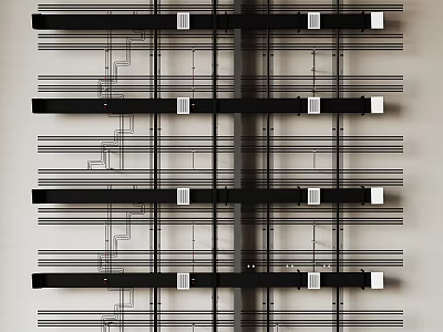 Bare Top Pipe Ceiling Office Bare Top Office Ceiling Industrial Pipe 3d model