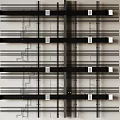 Black Pipes Neatly Arranged On Light Colored Background With White Square Connectors