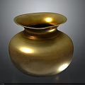 Shiny Golden Decorative Vase With Unique Wide Mouth And Round Ceramic Body For Home Decor