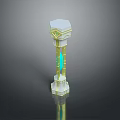 Scenic White Pillar With Golden Accents And Turquoise Gemstone Reflection