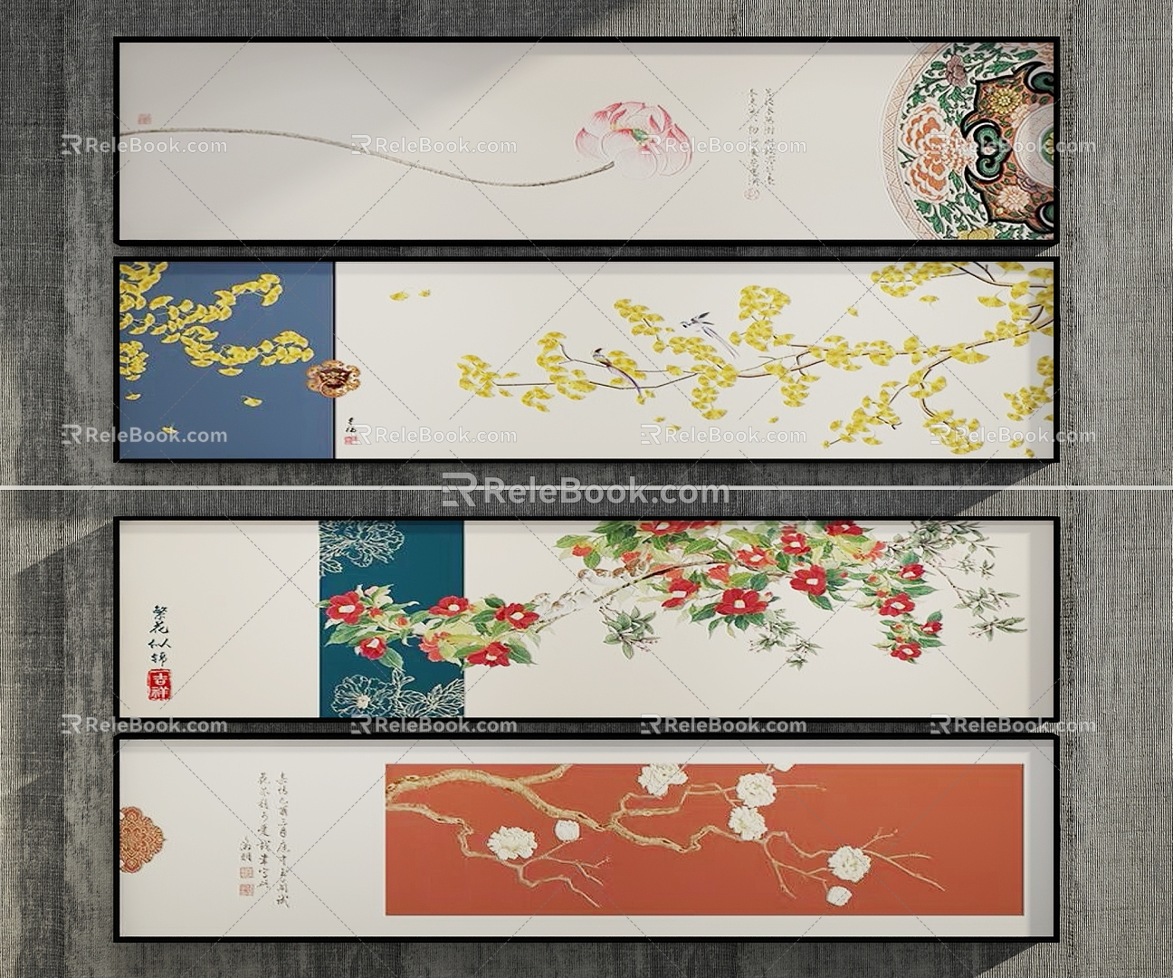 Modern New Chinese Decorative Hanging Painting 3d model