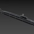 Gray Military Submarine Model With Streamlined Hull And Conning Tower