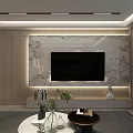 Modern Elegant Living Dining Room With Open Concept Marble Floor Beige Walls White Cabinets And Sofa