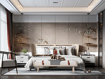 New Chinese bedroom model