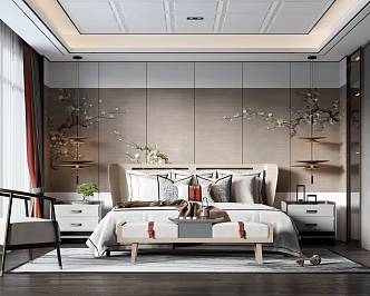 New Chinese bedroom 3d model