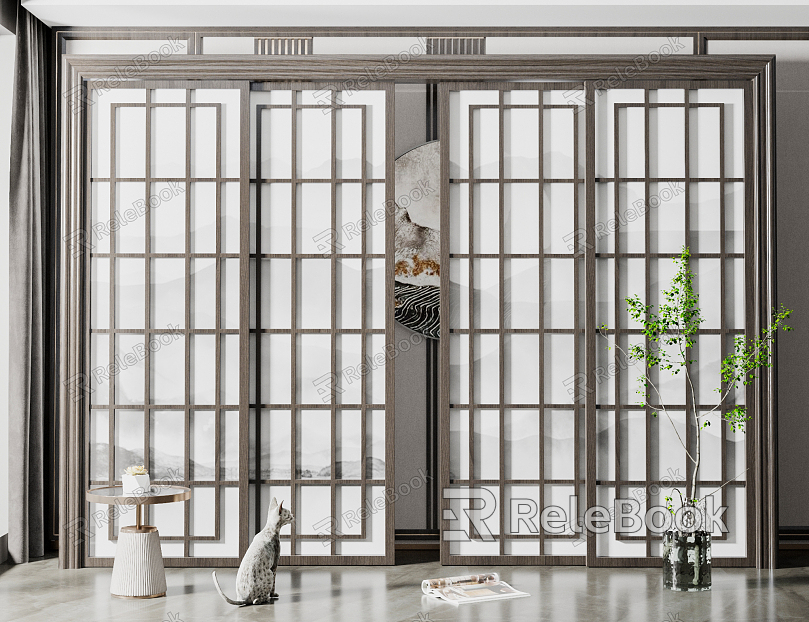 New Chinese-style sliding door model