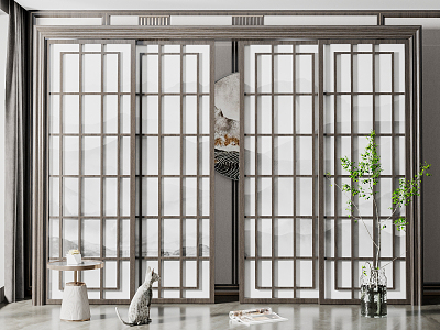 New Chinese-style sliding door model