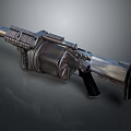 Modern Tactical Rocket Launcher Weapon With Detailed Metallic Structure Grip Barrel And Sight