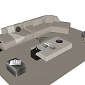 Modern Sofa Coffee Table Set With Floor Lamp Accent Chair Throw Pillow Blanket And Rug