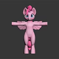 Pink Pony Toy Figure With Wings Mane Tail And Blue Eyes Open Arms