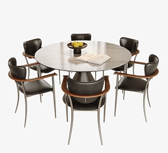 Modern Round Dining Table Chair Dining Chair Round Dining Table 3d model