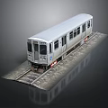 Silver Train Model on Railway Track with Multiple Windows Front View Dark Background