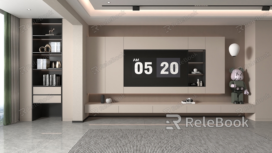 Modern TV background wall TV wall model