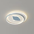 Modern Leaf Pattern Ceiling Light In Minimalist White Interior With Soft Lighting