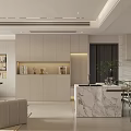 Modern Minimalist Living And Dining Room Interior With Sofa Coffee Table TV And Plants