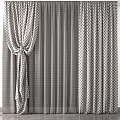 Elegant Tied Brown Curtains With Sheer Panels For Window City View