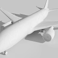White Commercial Passenger Airliner Parked On Runway Against Cloudy Sky With Large Engine And Wing