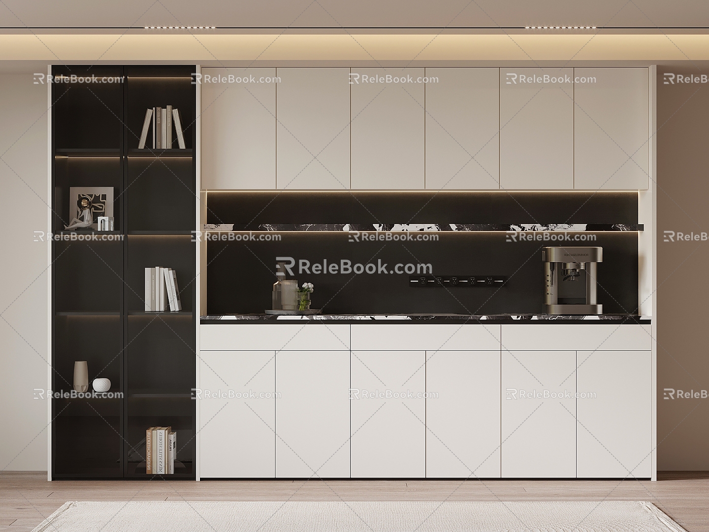 Modern Simple Wine Cabinet Sideboard 3d model