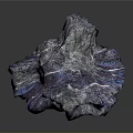 Wood Stone Decorative Piece With Blue Purple Shimmer And Textured Surface