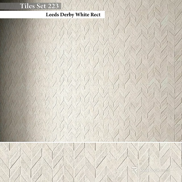 Decorative Textured Wall Panel With Geometric Pattern In Light Beige Ceramic 3d model 