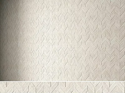 Decorative Textured Wall Panel With Geometric Pattern In Light Beige Ceramic 3d model