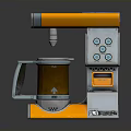 Orange Electric Coffee Maker With Modern Design Control Panel And Transparent Cup 3d model