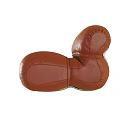 Modern Brown Leather Single Sofa With Stitched Details And Curved Armrest Design