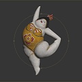 Modern Porcelain Fat Woman Porcelain 3d model