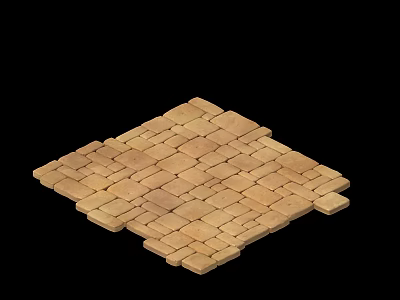 Light Brown Wooden Blocks Arranged In Square Textured Mosaic Pattern Design 3d model