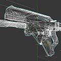 Futuristic Camouflage Weapon 3D Model Featuring Green Red Orange Patterns And Modern Design 3d model