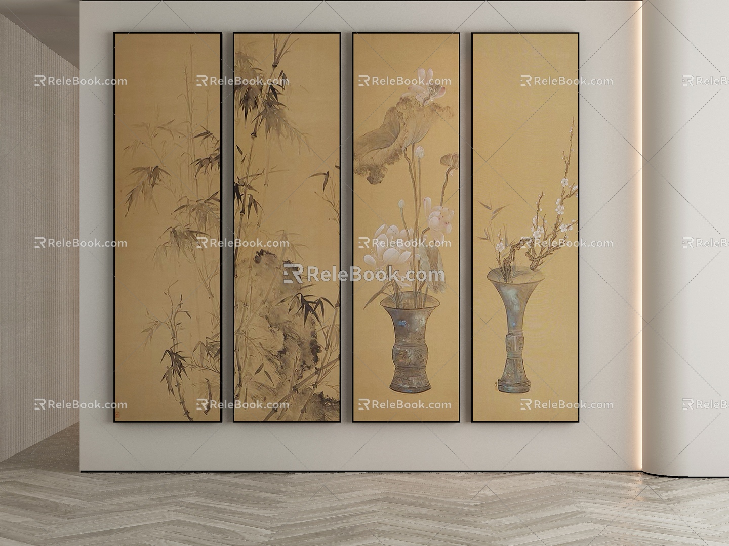 New Chinese Decorative Painting 3d model