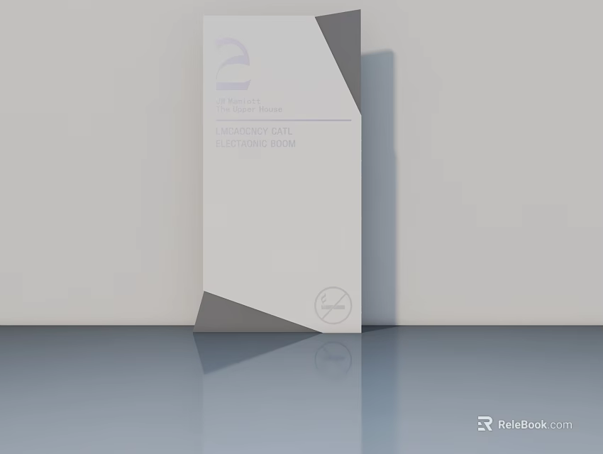 Modern Geometric Hinged Door With White And Gray Smooth Surface For Home Interior 3d model 